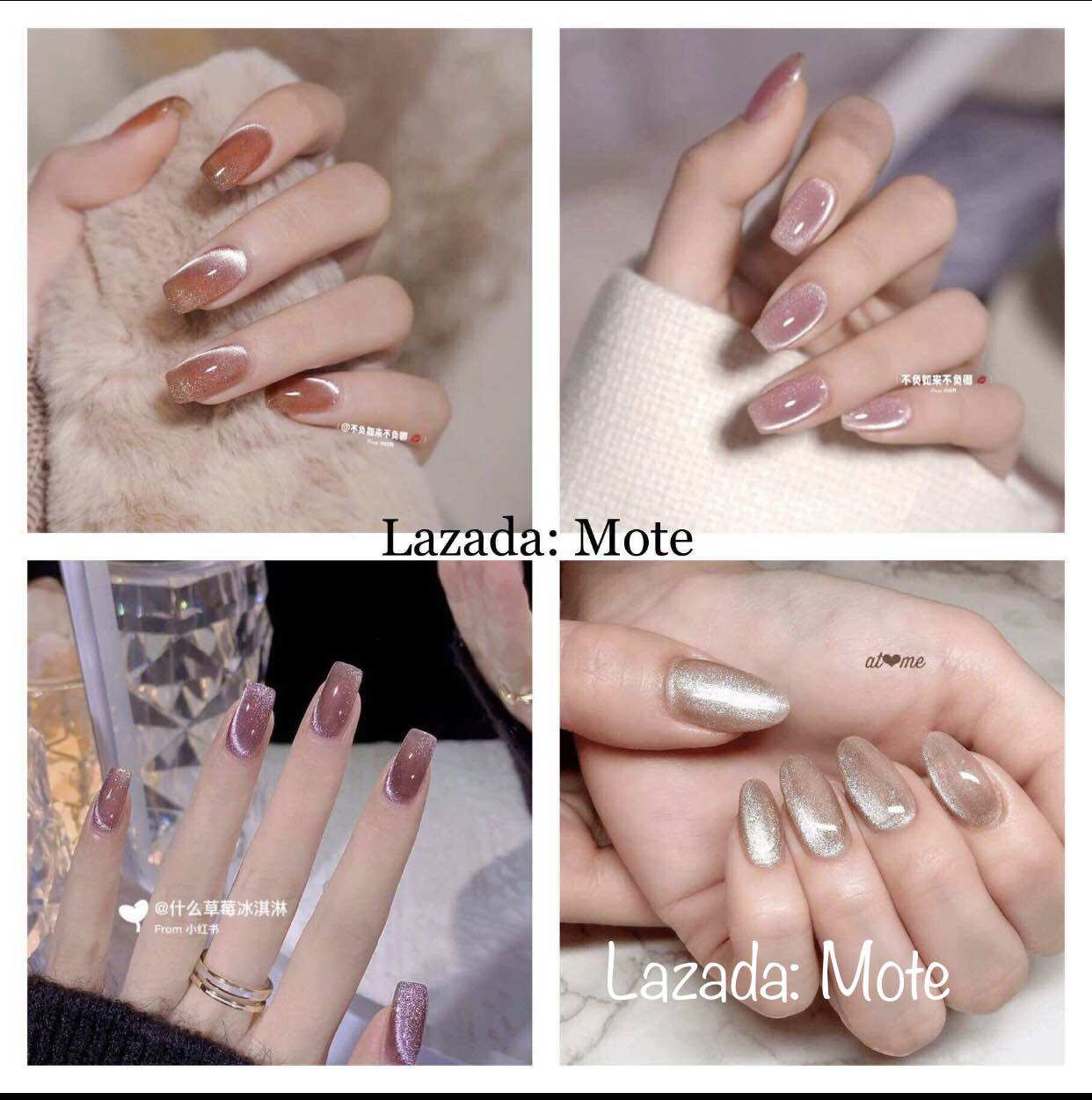 Nailbox Mắt Mèo kim cương sơn trơn siêu sáng, Móng tay và Móng chân úp nails Mắt Mèo kim cương nhiều màu