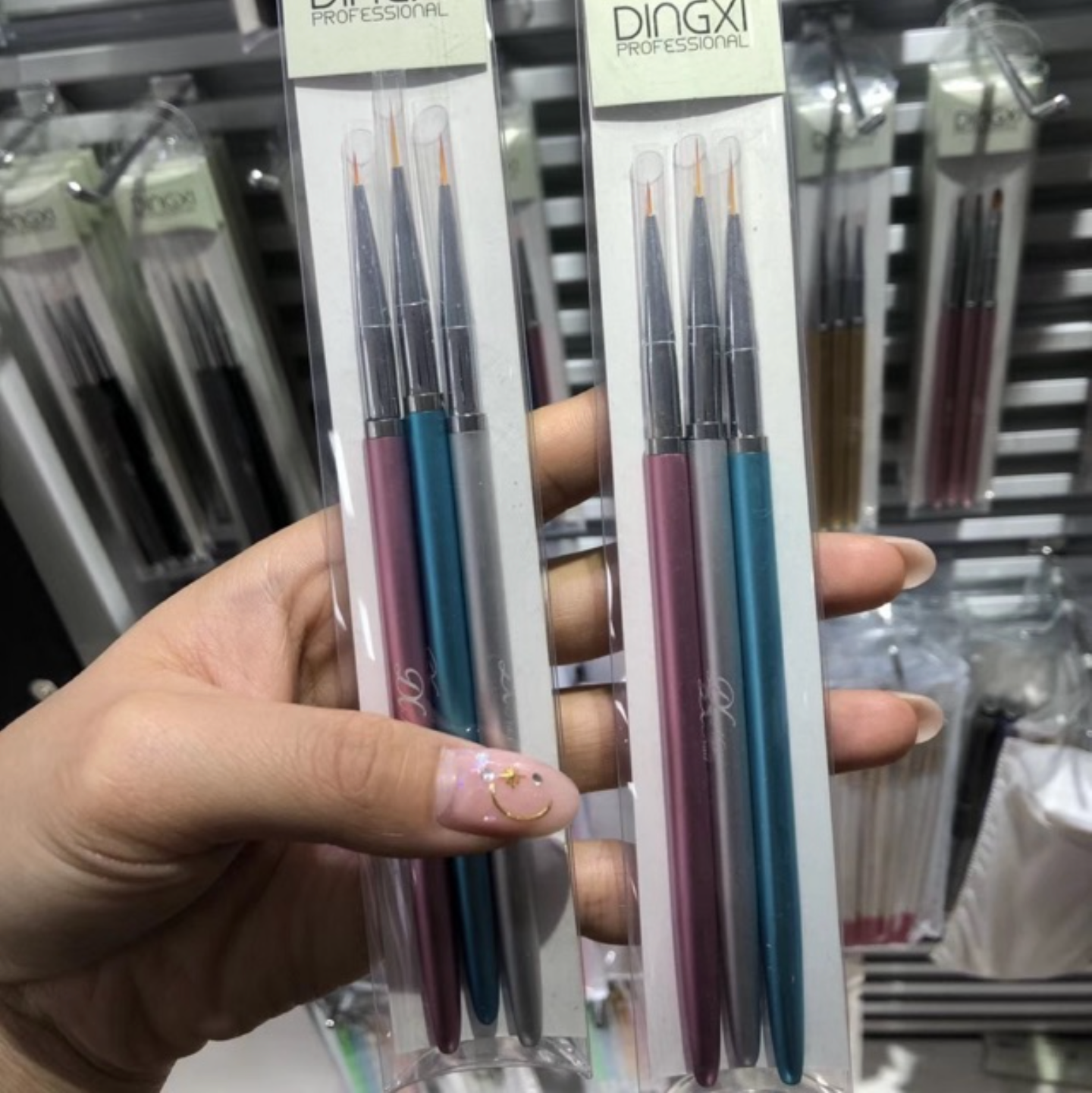 Bộ 3 cây cọ vẽ nét , cọ tóc Dingxi vẽ nail chuyên dụng