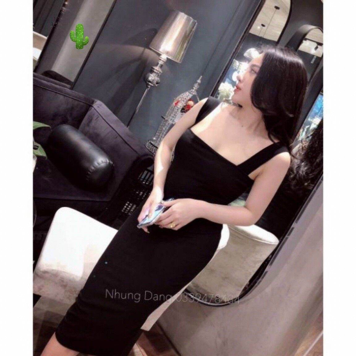 Đầm hai dây body bản to xinh đẹp t2