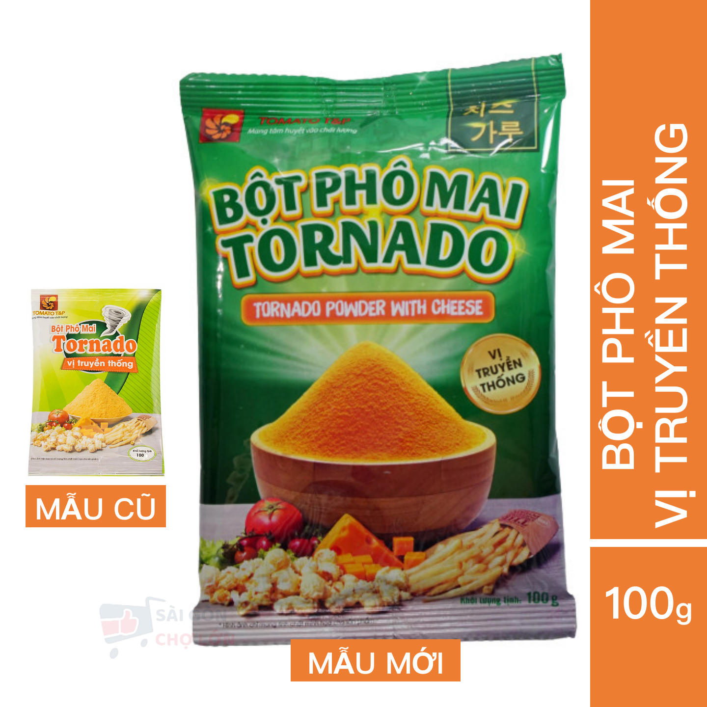 Bột phô mai Tornado loại 100g vị truyền thống