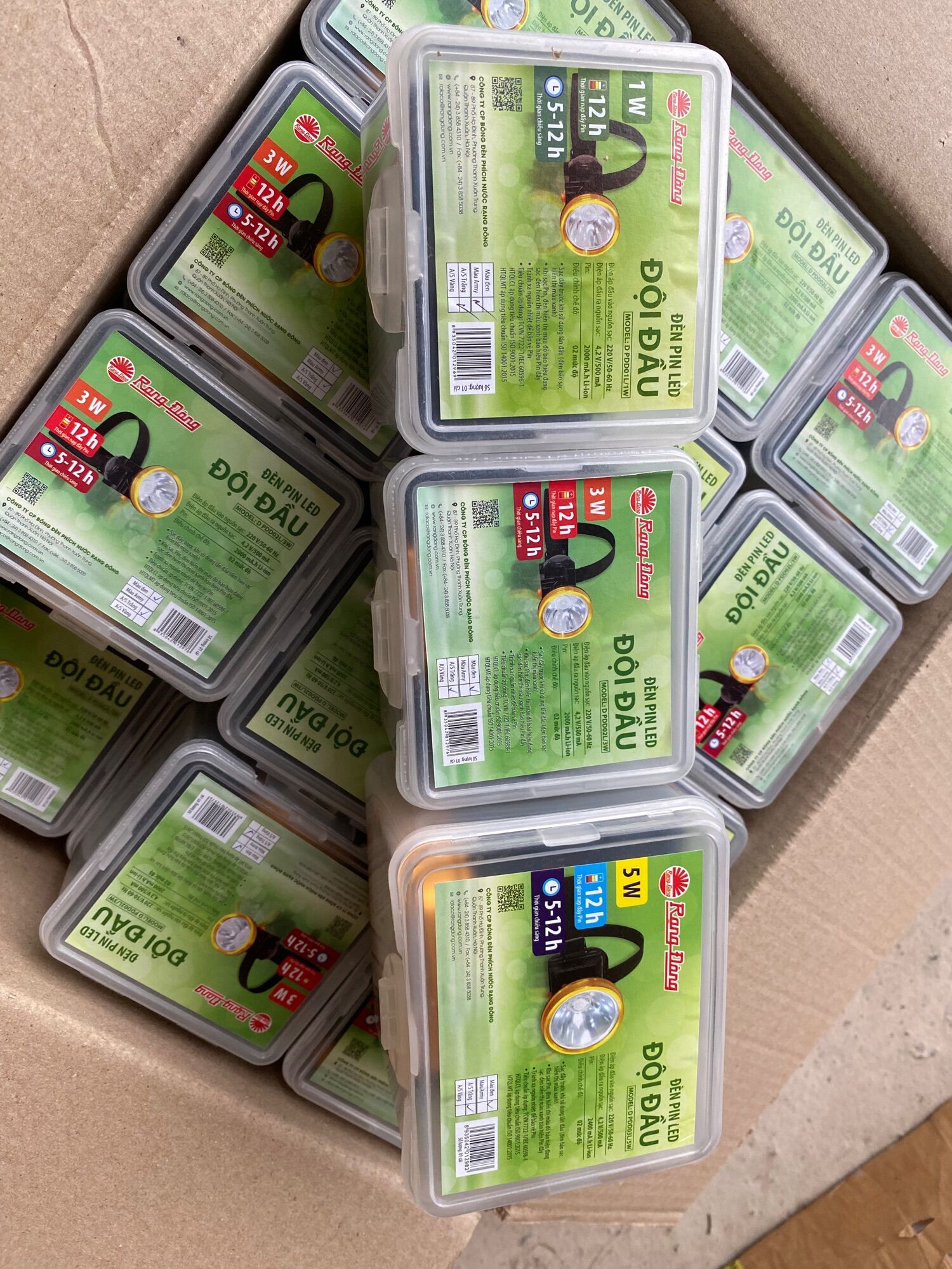Đèn sạc đội đầu Rạng Đông 1W, 3W, 5W