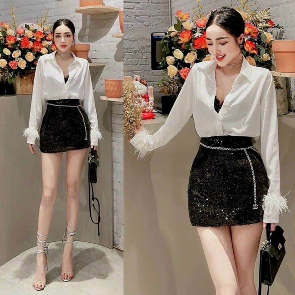 Chân váy kim sa chữ a siêu hót size sml 40-57kg