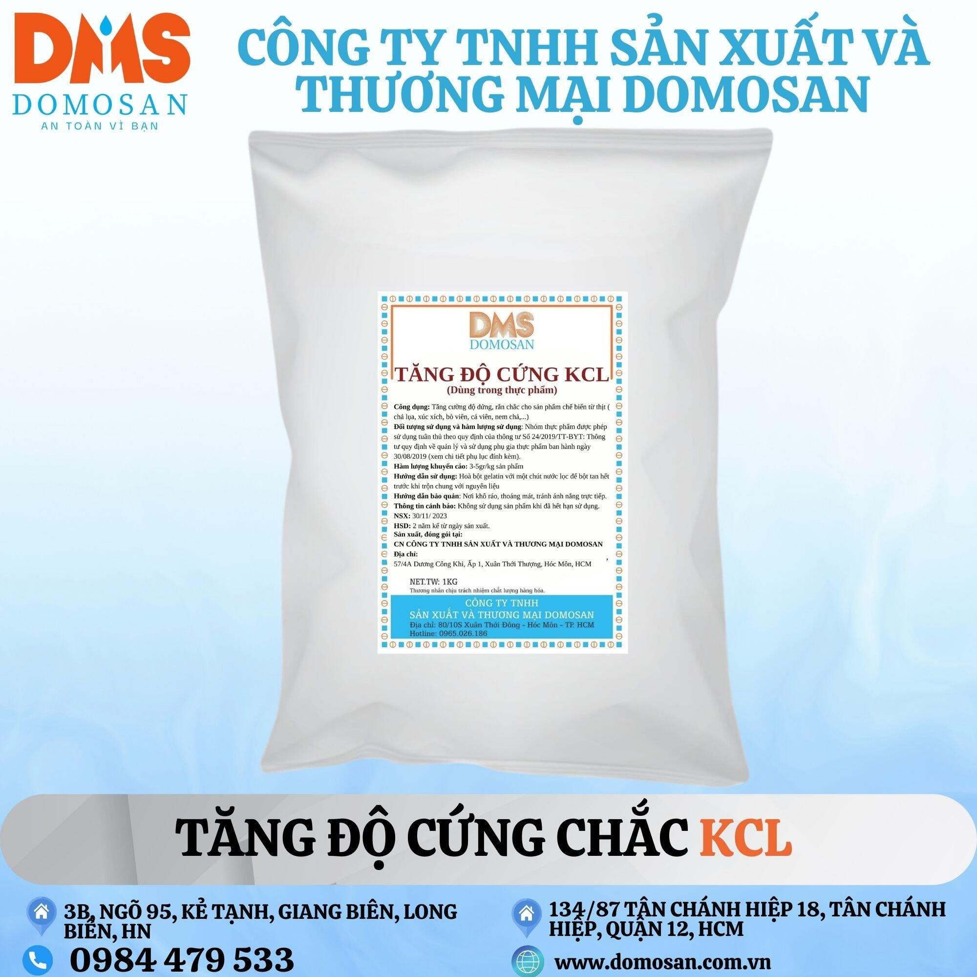 1kg phụ gia tăng cứng , rắn chắc cho giò chả, xúc xích, nem chua- kcl
