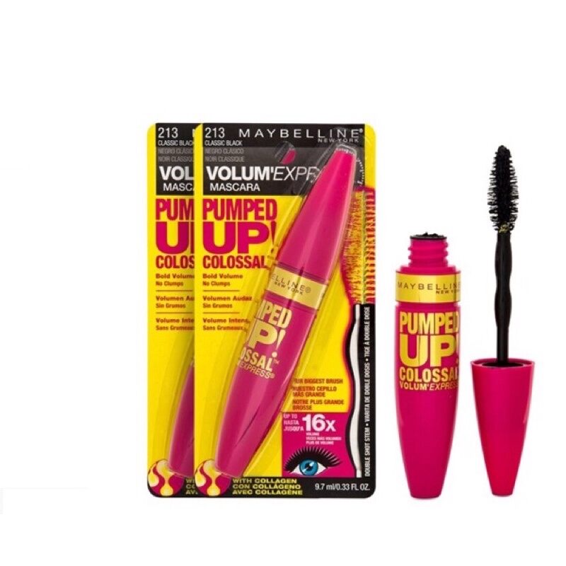 Mascara Maybelline Pumped Up Colossal màu hồng