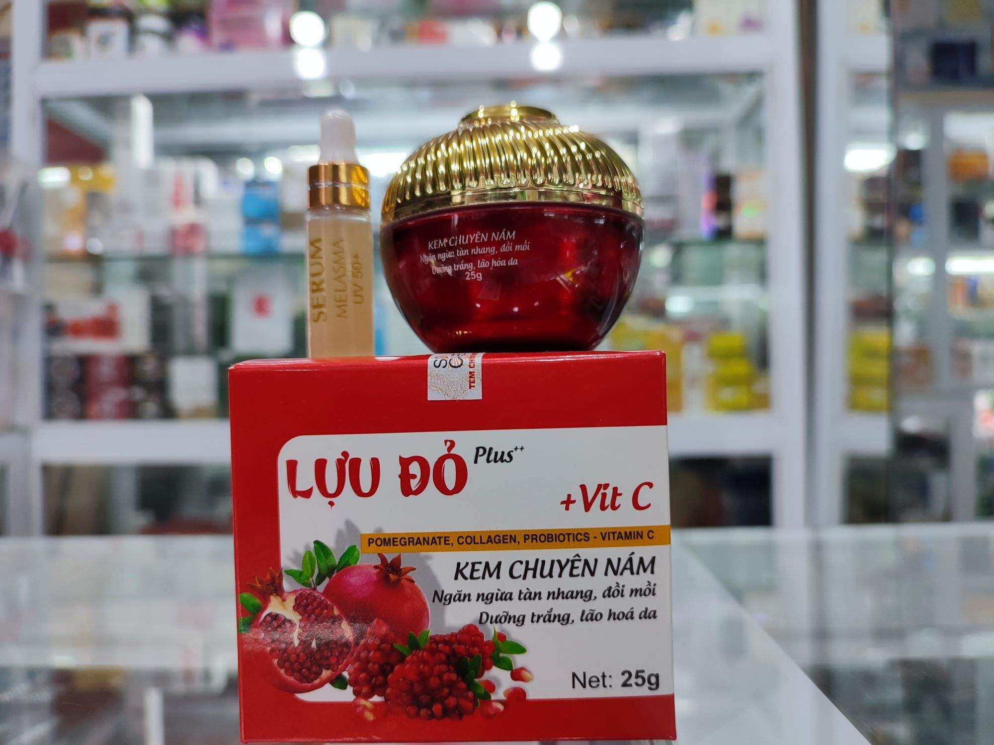 Kem chuyên Nám ngăn ngừa tàn nhang, đồi mồi dưỡng trắng da Lựu đỏ Plus