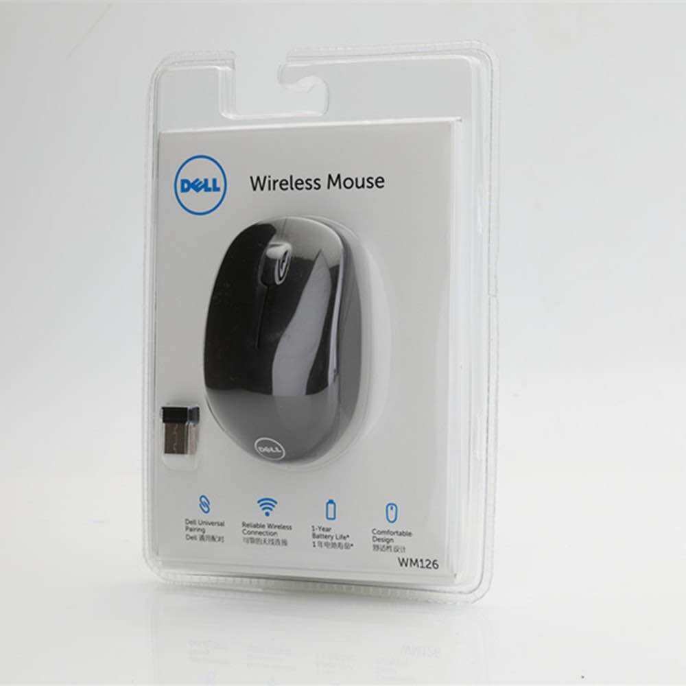 Chuột không dây Dell WM126 Optical Wireless Mouse đen