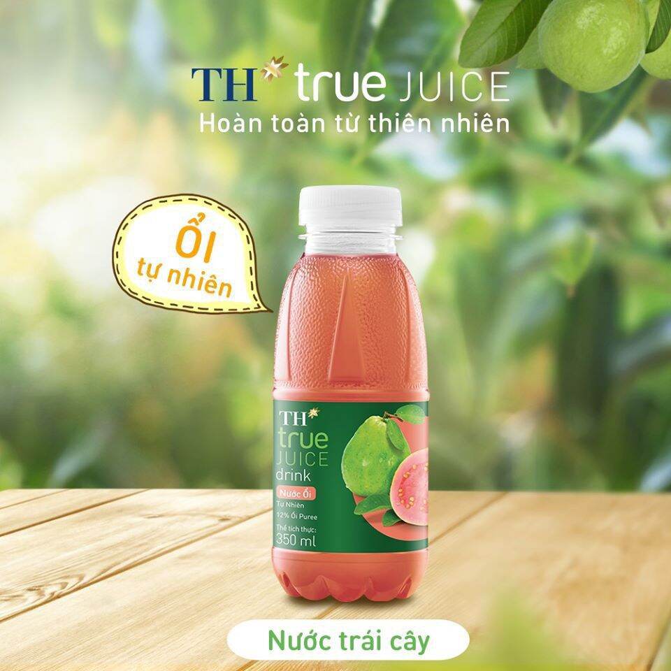 Thùng nước ép ổi TH true JUICE 350ml × 24 chai