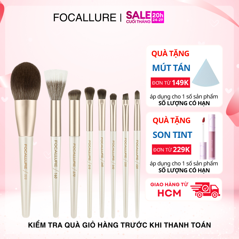 Focallure cọ trang điểm đa công dụng chuyên nghiệp cọ tán phấn mắt cọ dẹt cọ tán phấn phủ