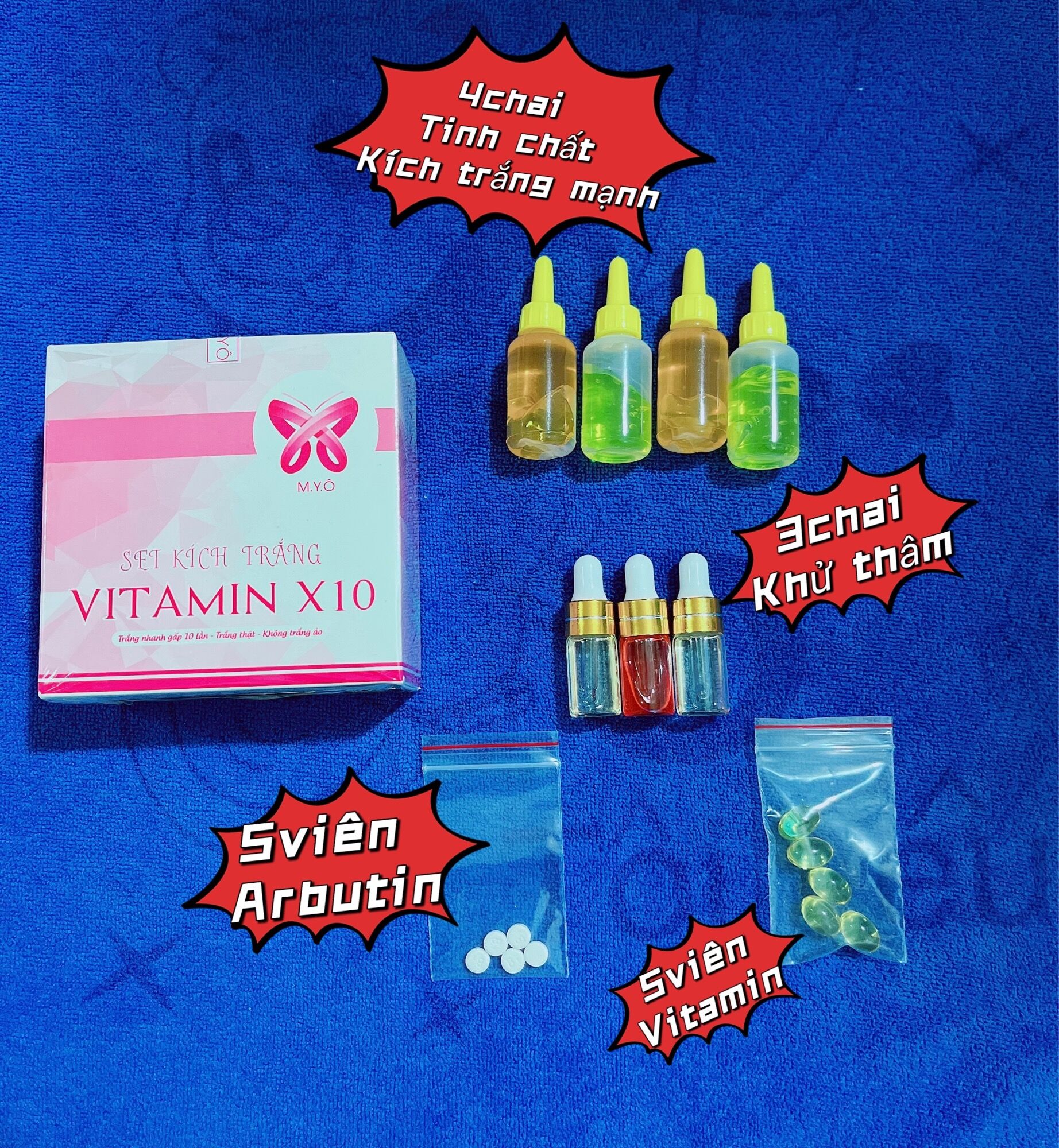 COMBO KÍCH TRẮNG DA ( Set kích trắng + Truyền trắng) giúp da hấp thụ nhanh trắng gấp 8lần