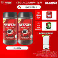 [ƯU ĐÃI THÁNG 10] Combo 2 Cà phê hòa tan kết hợp cà phê rang xay NESCAFÉ RED CUP Tinh chất từ cà phê nguyên chất Hũ 200g