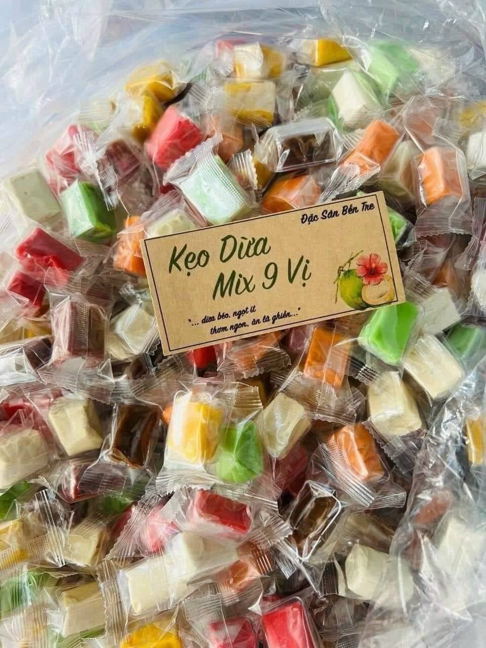 100g kẹo dừa sáp 7 màu