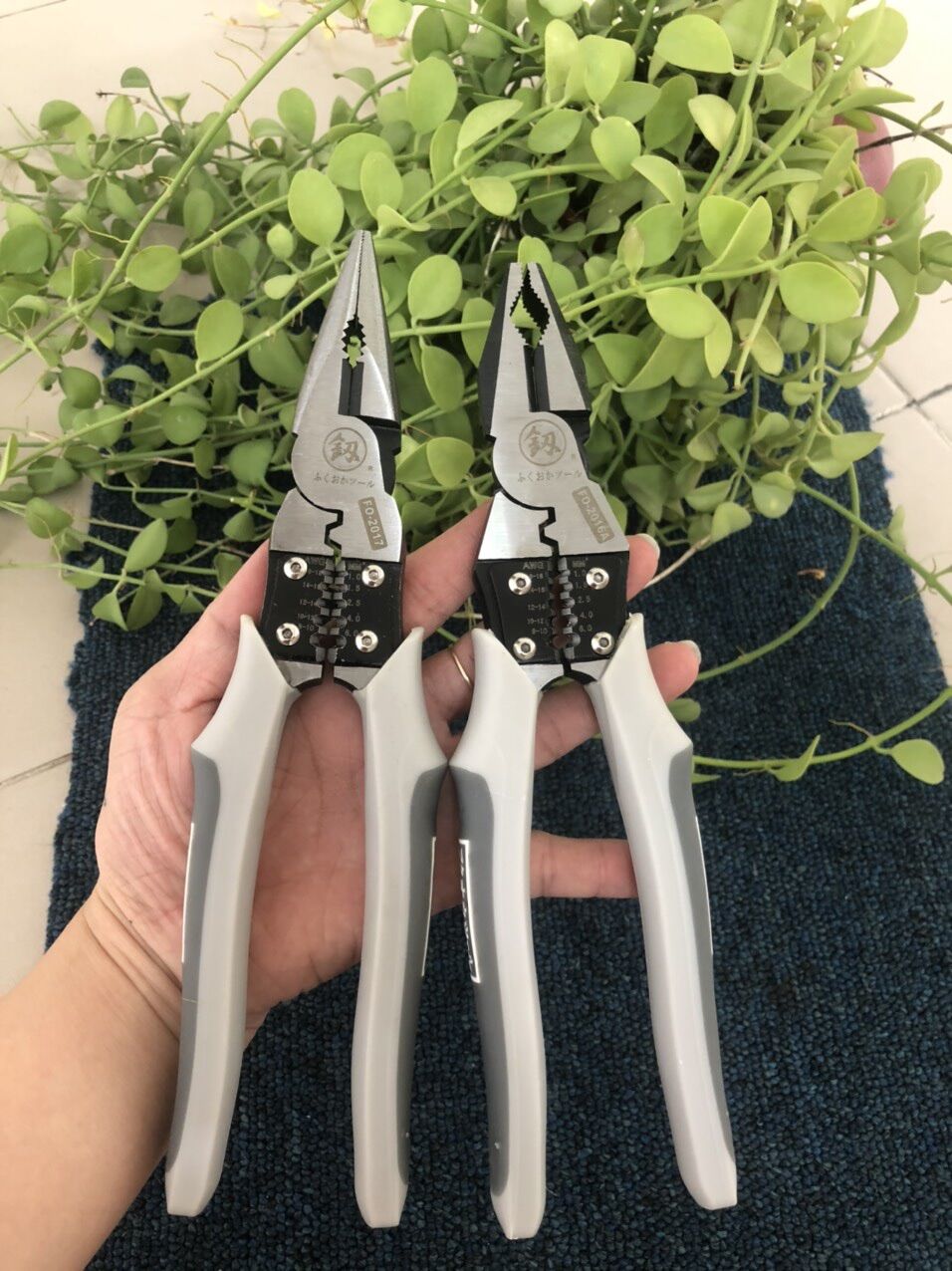 Cặp kìm nhọn, kìm điện đa năng Foukouka 8” 5in1