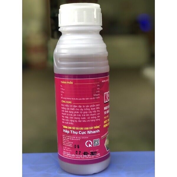 Phân bón lá kali hưu cơ của quả cầu lửa chai 500ml