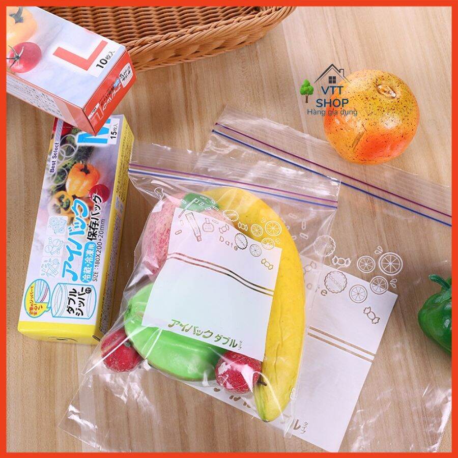 Set 3 hộp túi zip đựng thực phẩm Nhật Bản