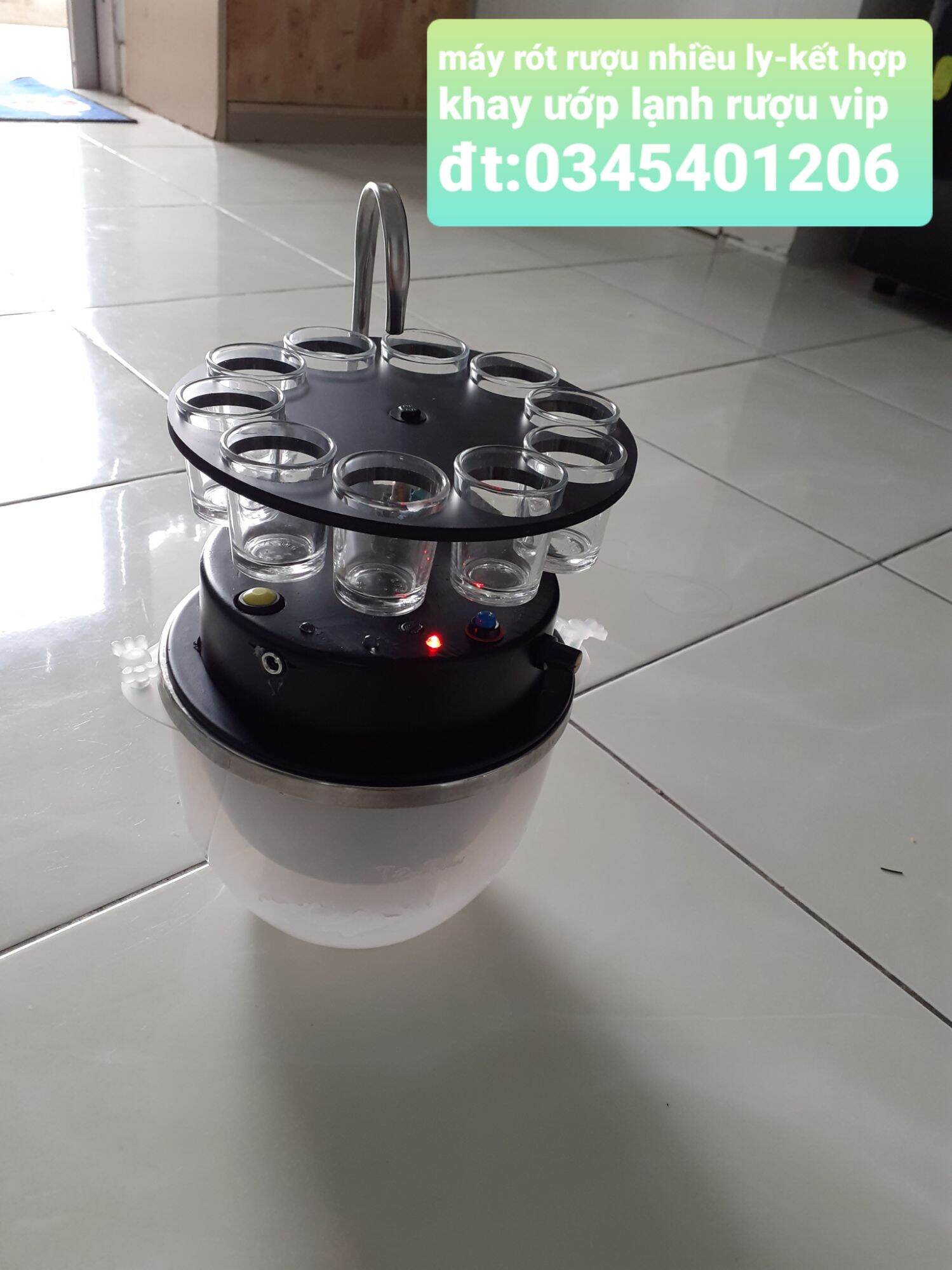 MÁY RÓT RƯ.ỢU TỰ ĐỘNG 10LY-KHAY ƯỚP LẠNH 1,2 LÍT