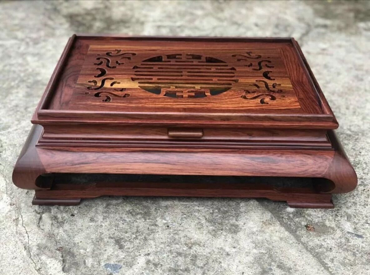 Khay trà gỗ cẩm lai kích thước 47x37x16cm