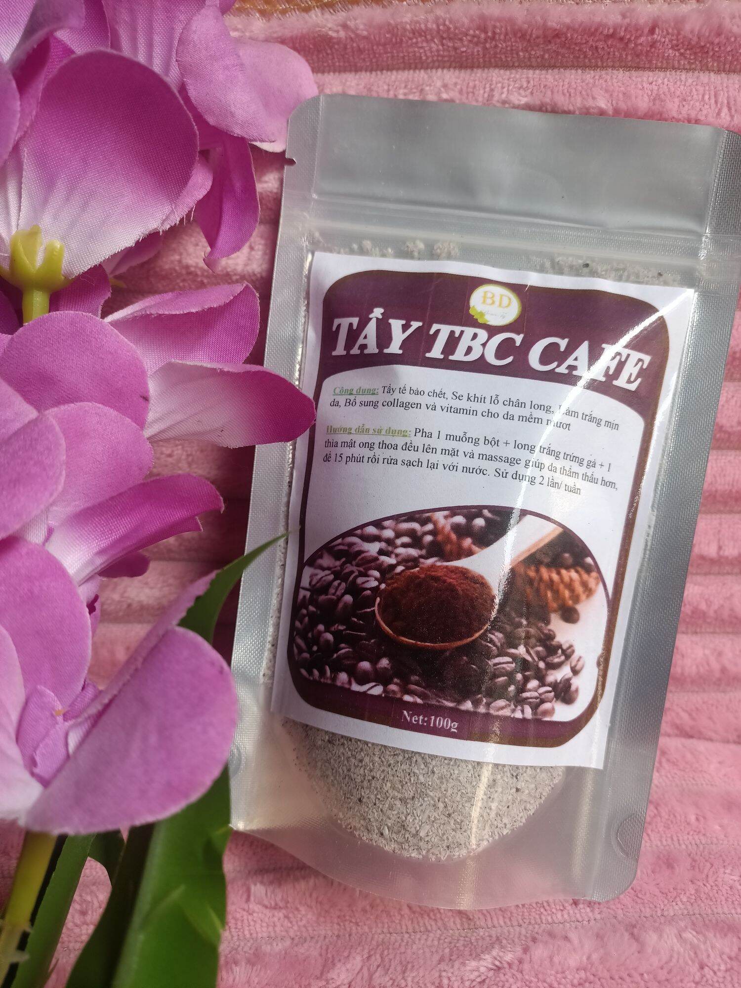 Bột tẩy tế bào chết cơm dừa cafe trắng da