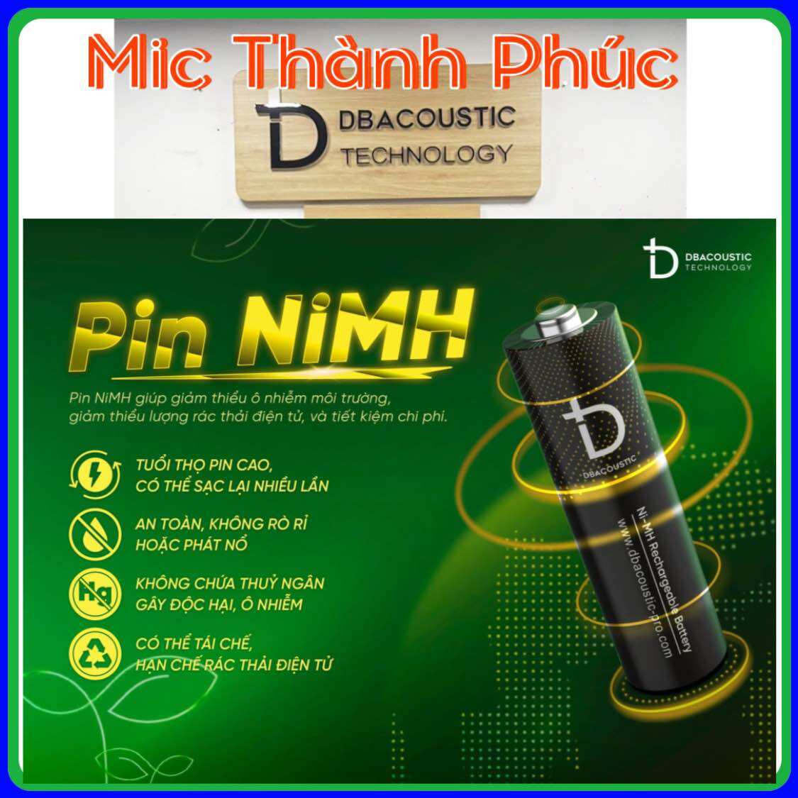Pin sạc AA Dbacoustic 3300, pin super ben 3200