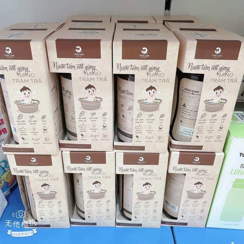 Nước tắm cốt gừng VietCare 500ml mẫu mới