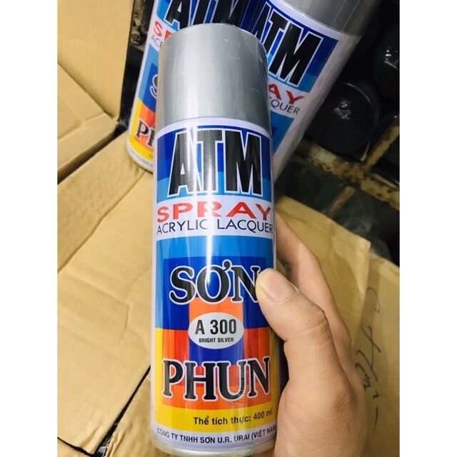 Sơn phun sơn xịt màu bạc ghi sáng A300