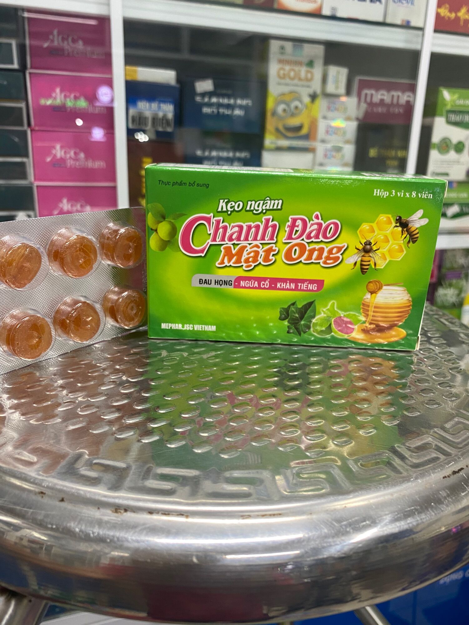 Kẹo Ngậm Mật Ong Chanh Đào