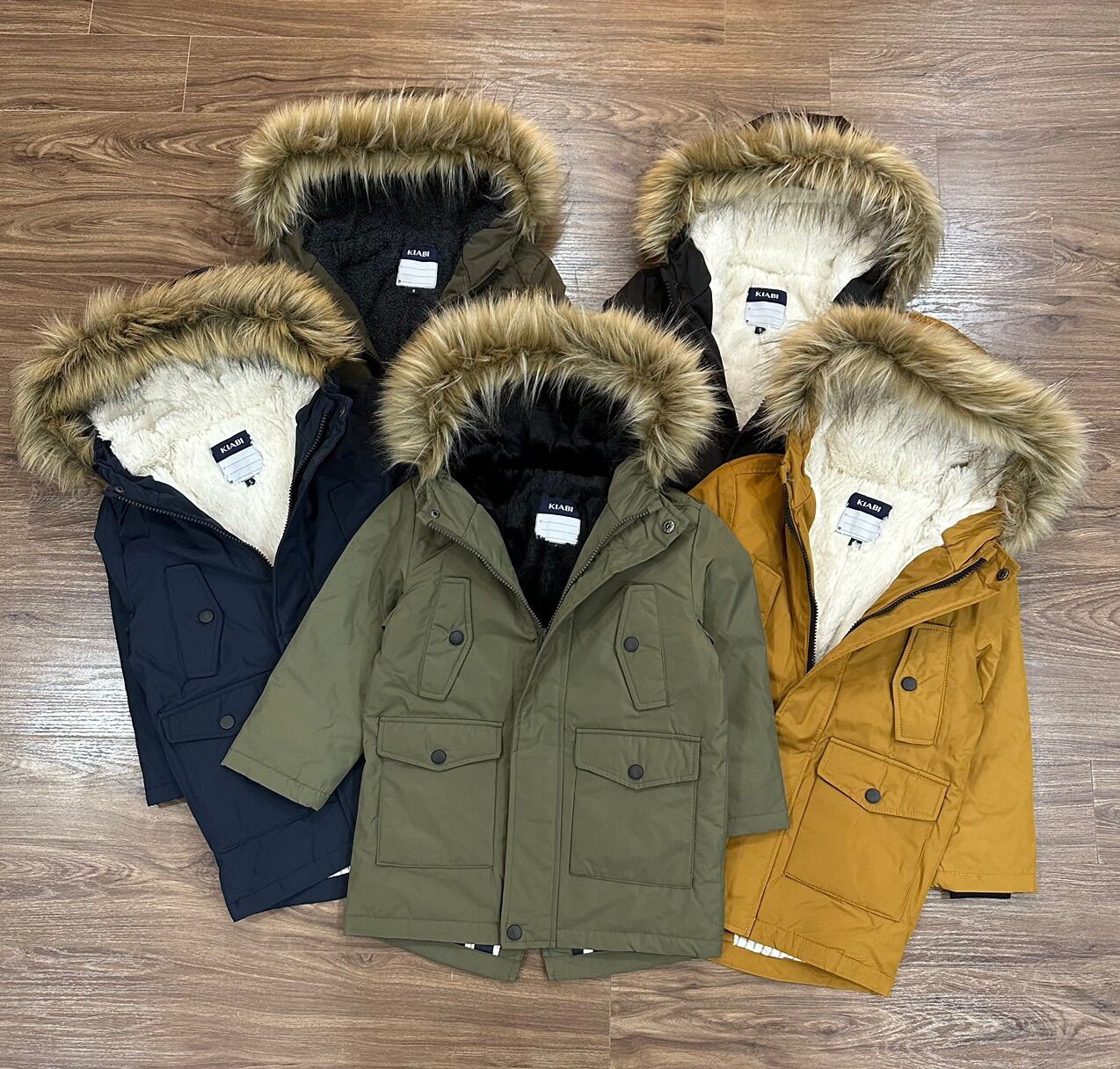 Áo parka Kiabi lót lông xuất xịn cho bé trai bé gái