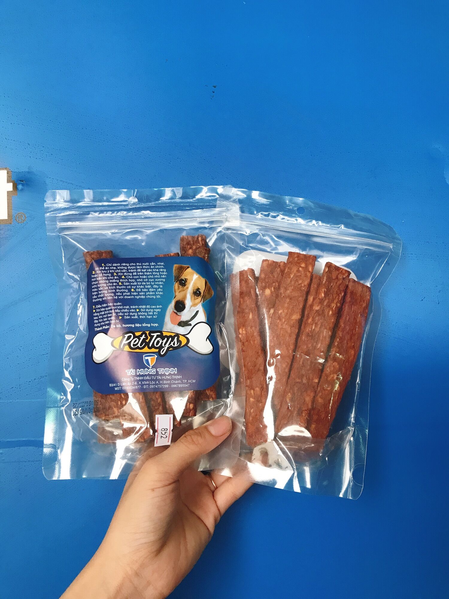 Bánh xương cho chó Tài Hưng Thịnh MS 852 làm từ da bò- Snack, bánh thưởng cho chó