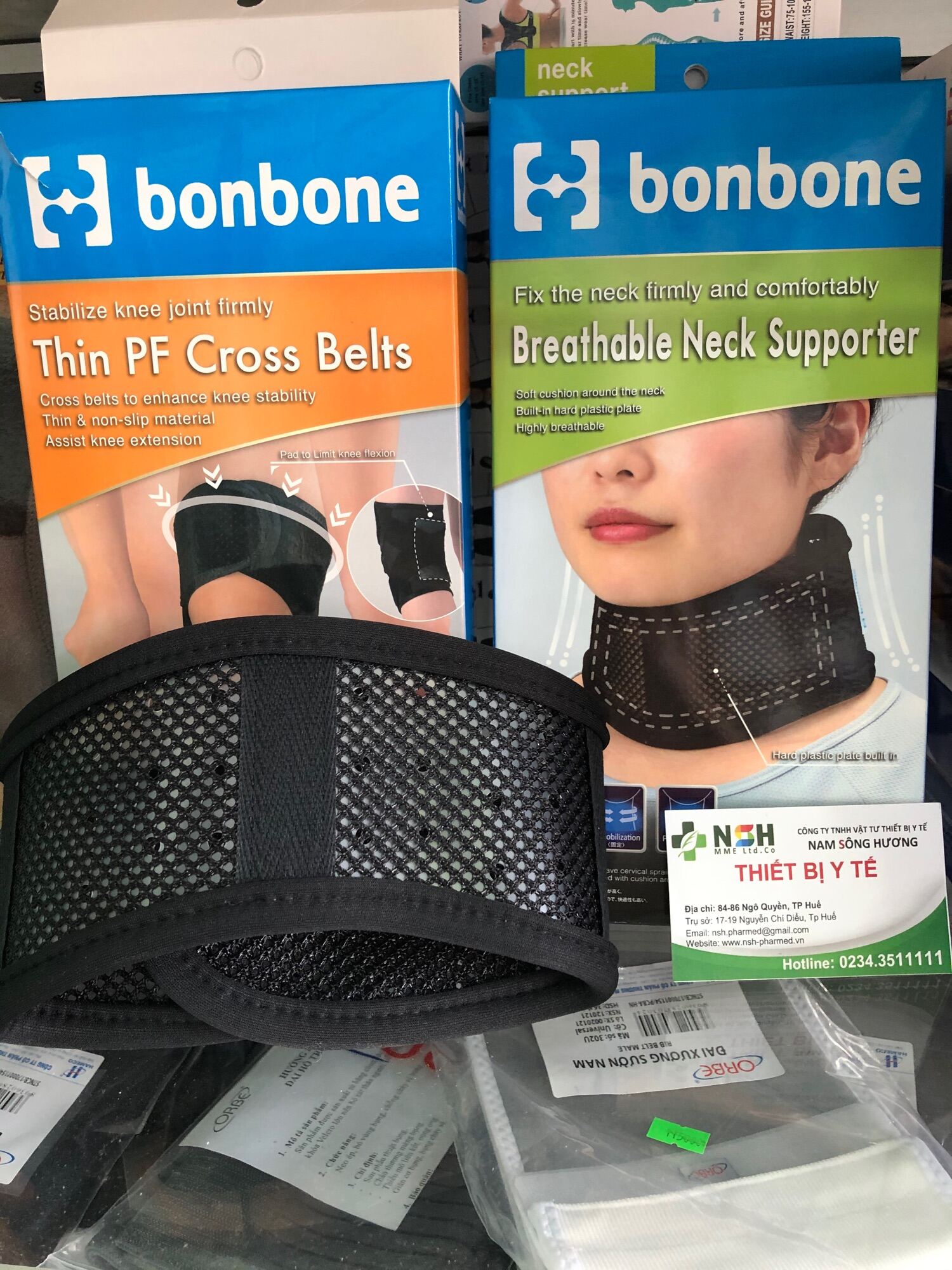 Đai nẹp cổ thoáng khí Bonbone Breathable Neck Support hỗ trợ phục hồi tổn