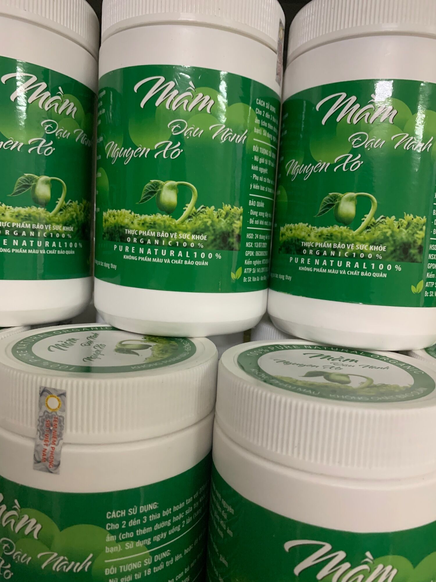 Bột mầm đậu nành nguyên xơ nhà làm hộp 500g