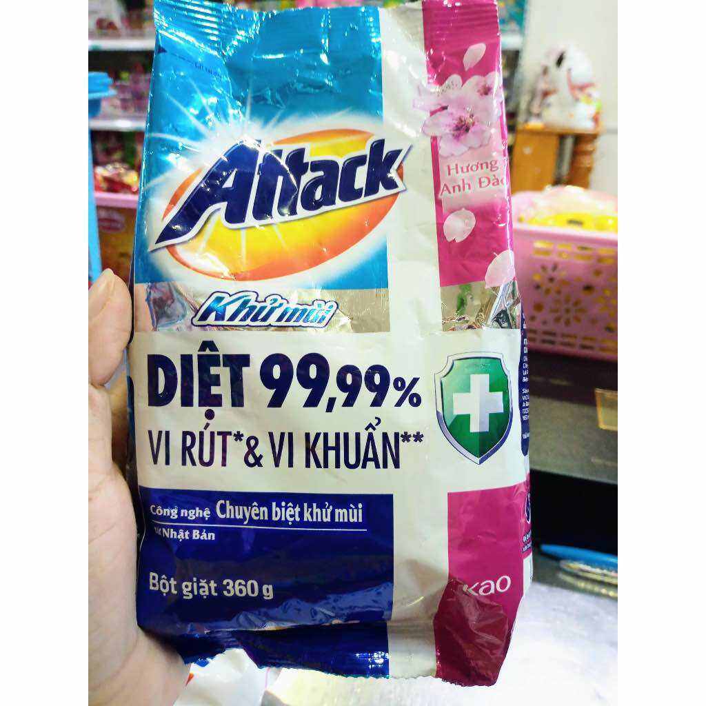 Bột giặt Attack khử mùi hương anh đào 360g