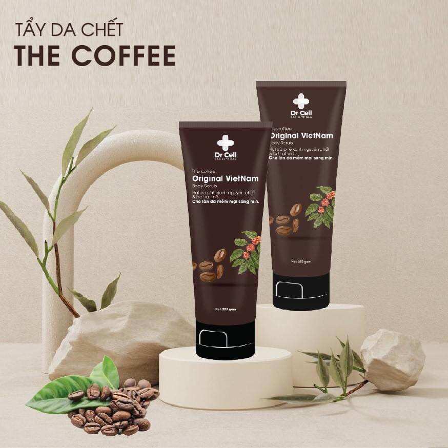 Tẩy da chết coffee dr cell giúp làm sạch sâu cho lỗ chân lông thông thoáng, mờ thâm cho da mịn mướt tuýp 200gr
