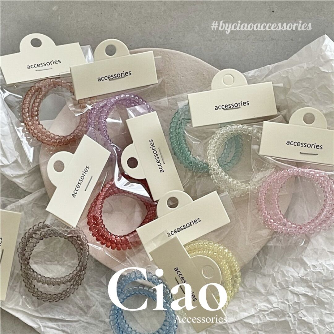 Set 2 buộc tộc, cột tóc lo xò xinh xắn đơn giản mã 04 Ciao accessories