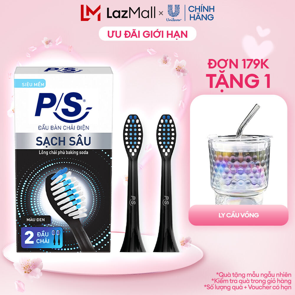 Bộ 2 đầu bàn chải điện P/S S100 Pro - Sạch Sâu Màu Đen