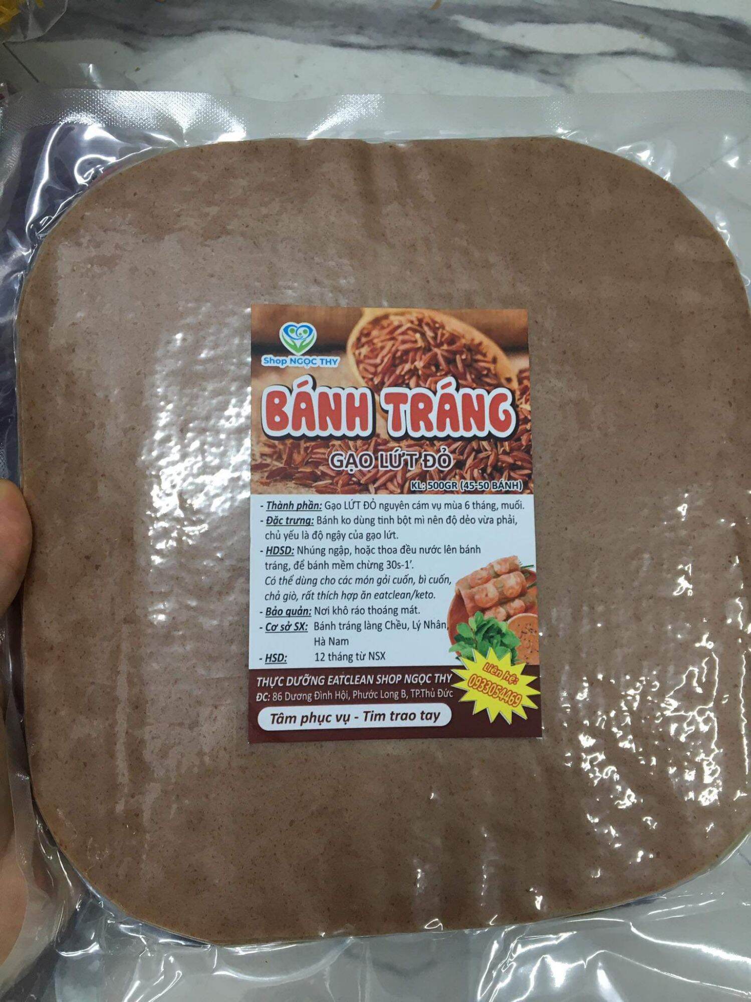 [NT Food] Bánh tráng vuông gạo lứt đỏ ăn kiêng eatclean thực dưỡng