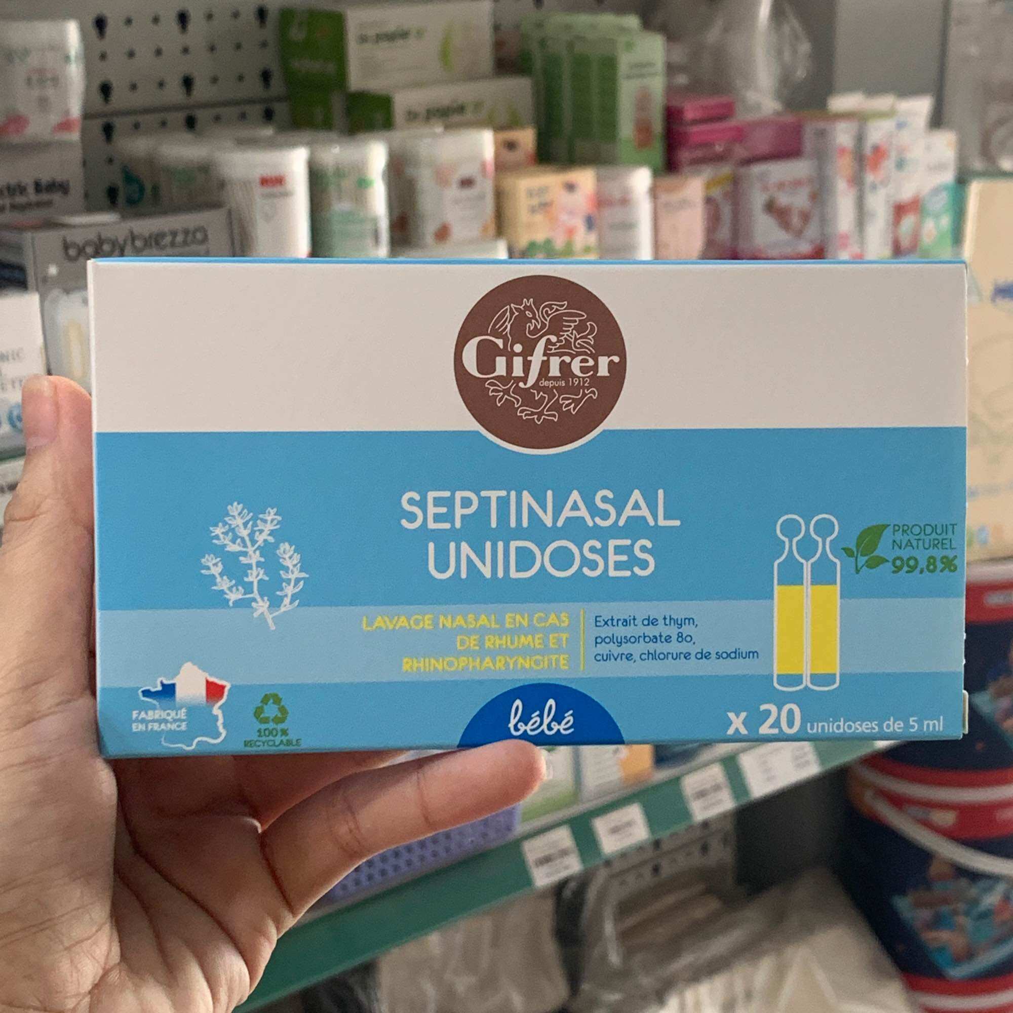 Nước muối sinh lý Pháp Physiodose/ Gifrer cho trẻ sơ sinh