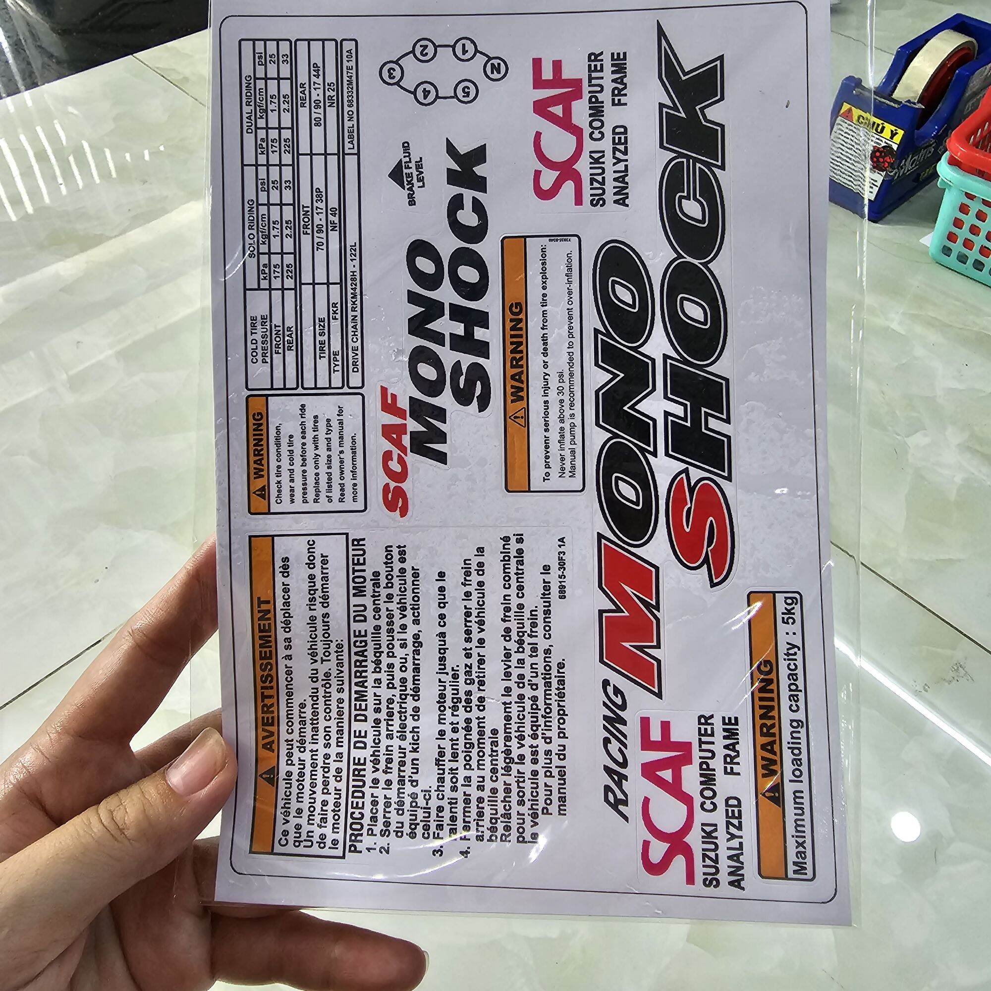 Bộ tem thông số xì po suzuki satria 2000