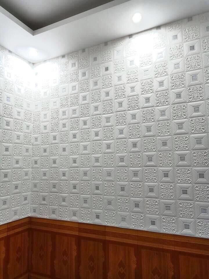 Combo 70 xốp dán tường hoa văn tim 70x70cm
