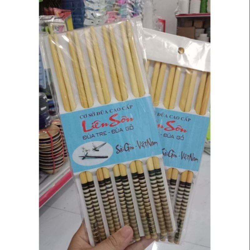 10 đôi đũa tre đũa gỗ liên sơn, đũa gỗ liên sơn