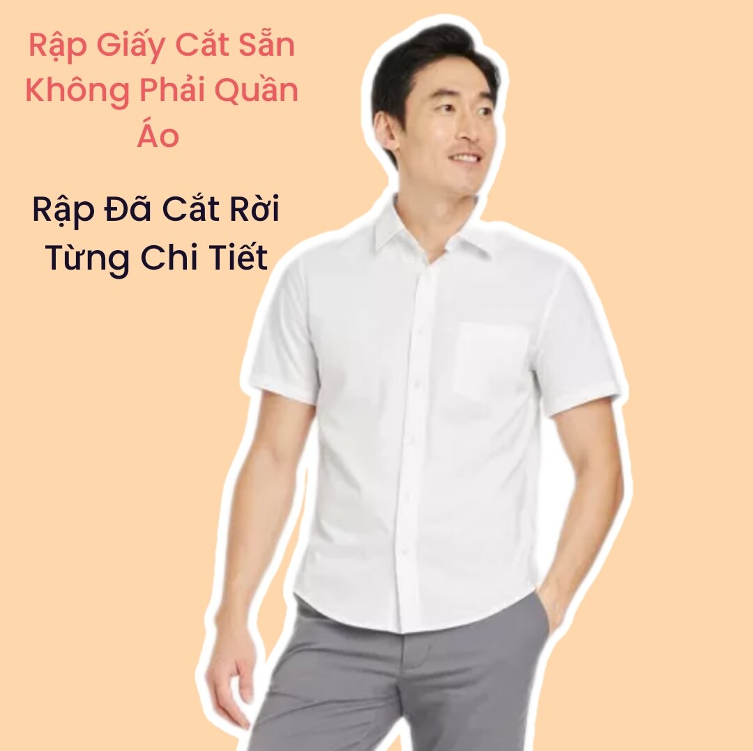 Rập giấy cắt sẵn - Rập giấy may áo sơ mi ngắn tay nam