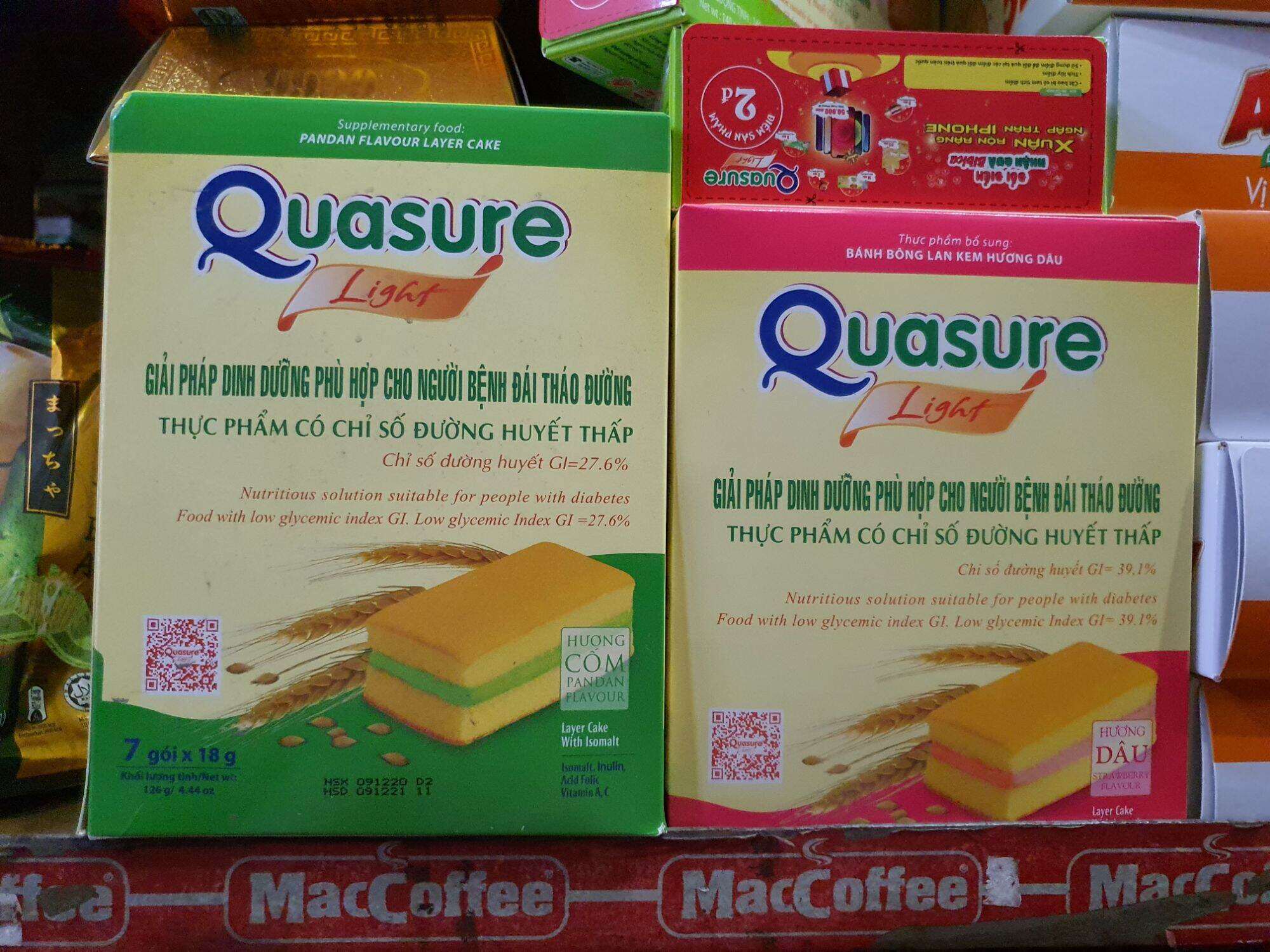 [Nhập RS0722 giảm 30k cho đơn 99k]Bánh Bông Lan Quasure Dành Cho Người Tiểu Đường 126g