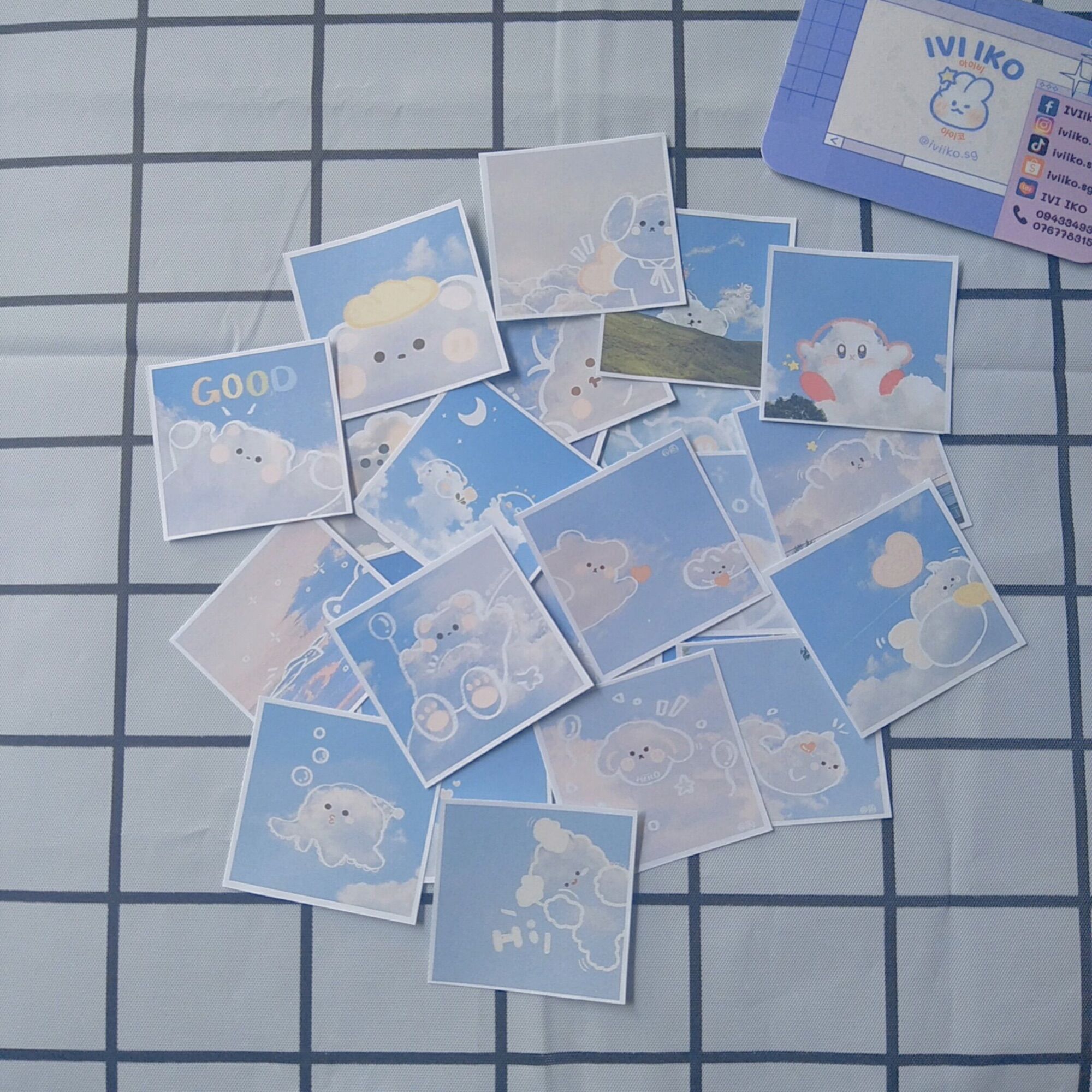 Set 24 sticker Sky Cute (5x5cm) | IVI IKO