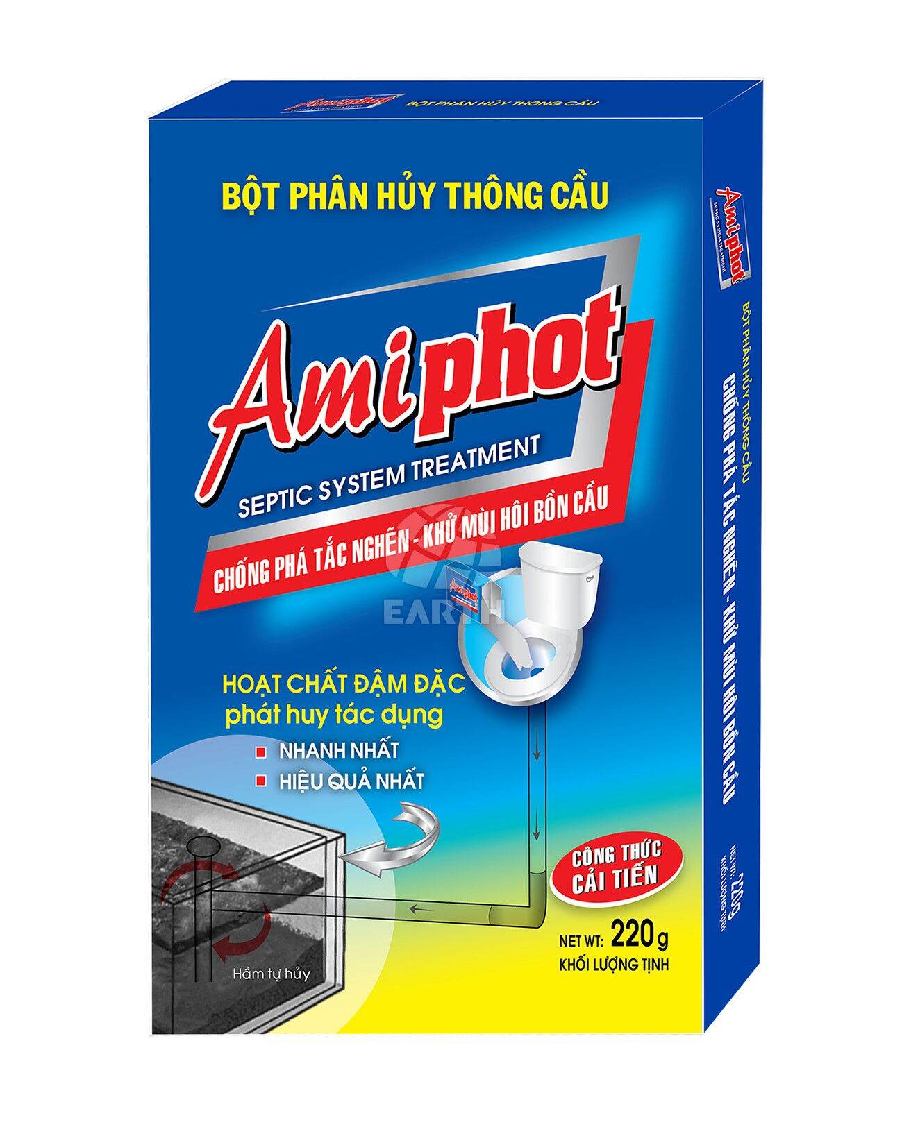 Bột phân hủy bồn cầu Amiphot 220g