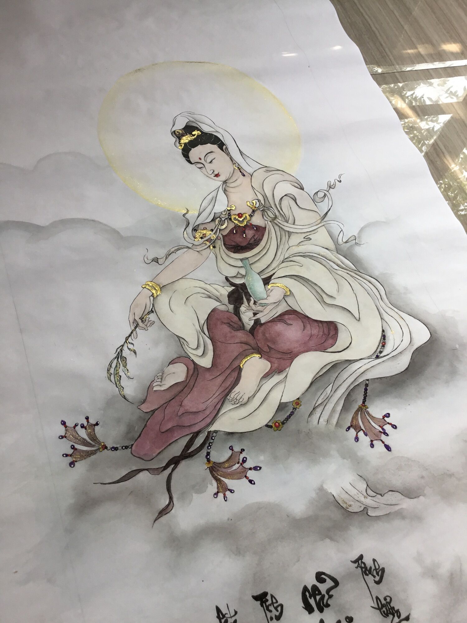 Tranh khách đặt- tranh bồ tát