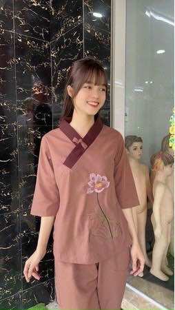 Đồ Lam Đi Chùa _ Mẫu một nút kate
