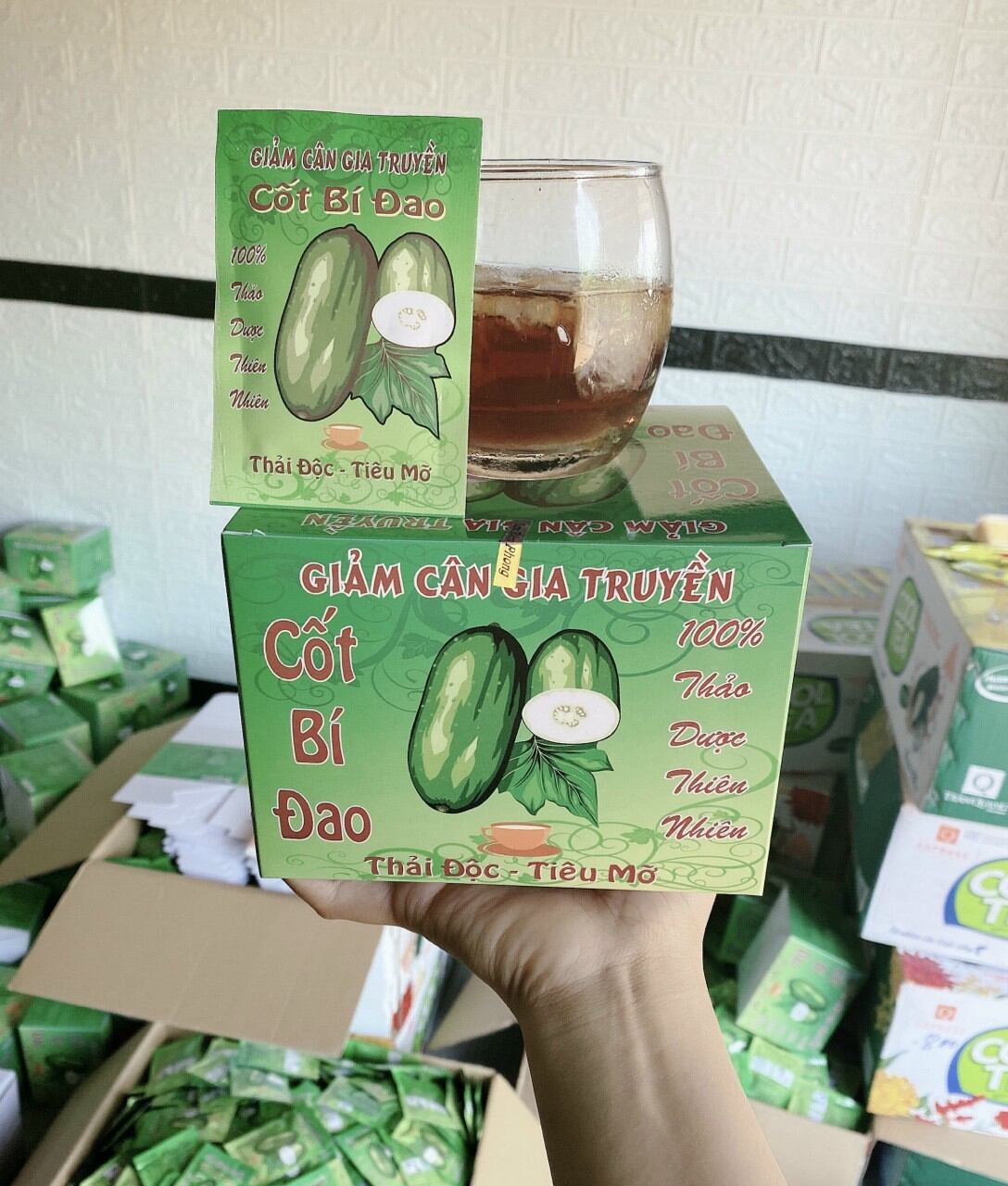 Trà bí đao giảm cân gia truyền hộp 40 gói giảm 3_8kg
