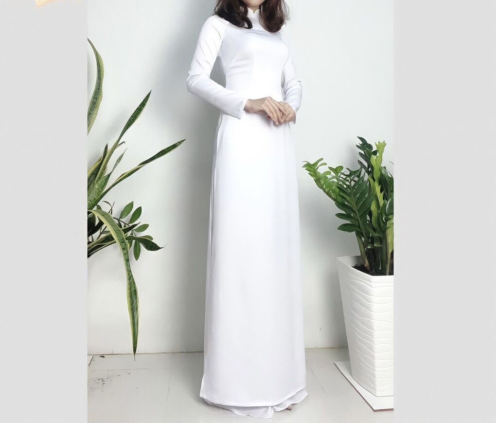 Áo dài trắng học sinh, áo dài 2 tà lụa Tây Thi đẹp, dày dặn, lụa mềm mịn