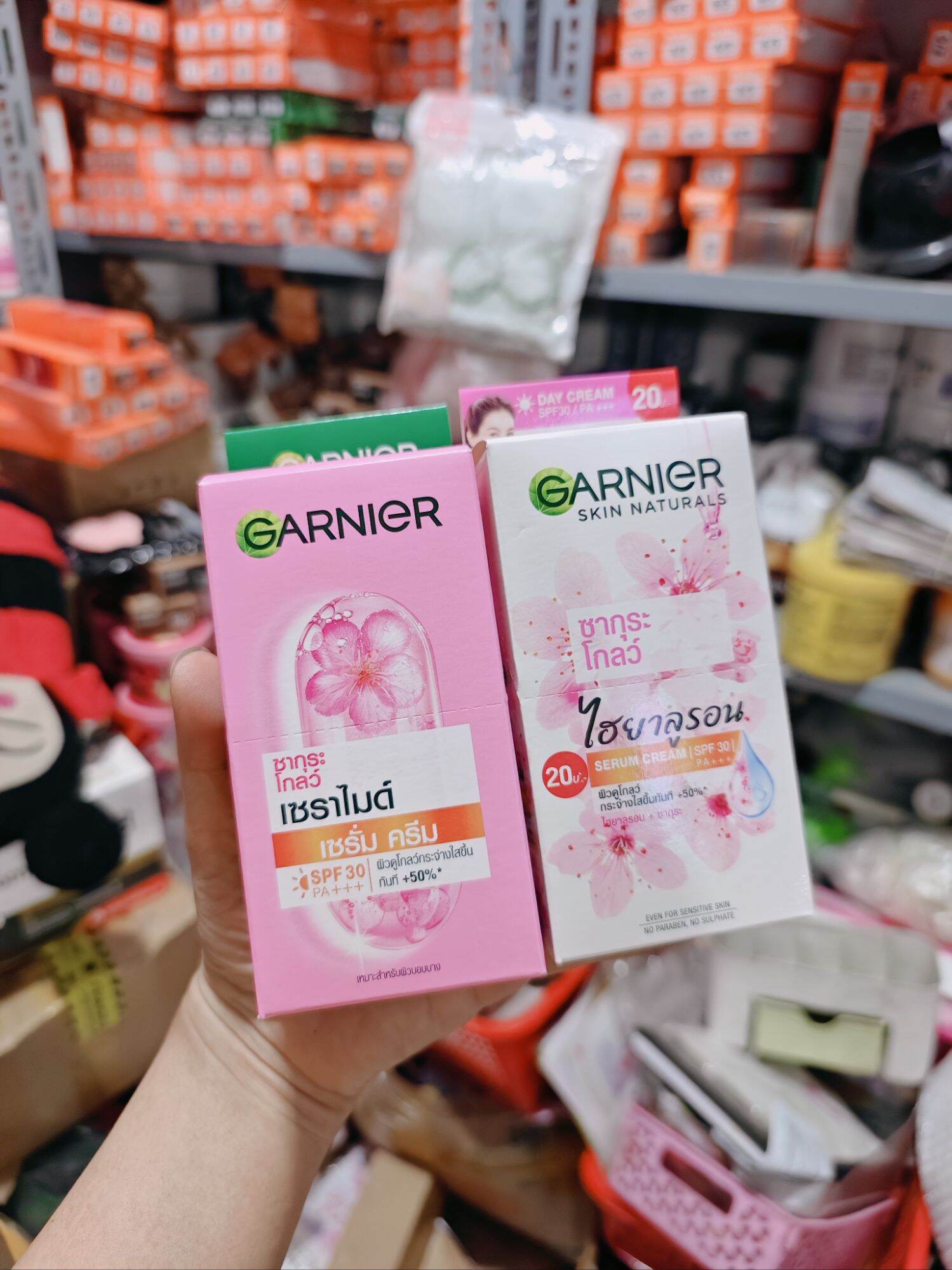 Hộp 6 gói kem dưỡng trắng chống nắng garnier thái lan