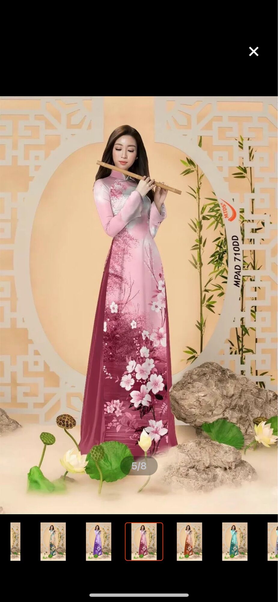 Vải áo dài phong cảnh