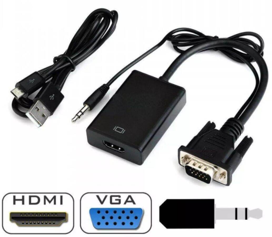 Cáp vga to hdmi, cáp chuyển vga sang hdmi có âm thanh, cáp tín hiệu chuyển vga sang hdmi có audio