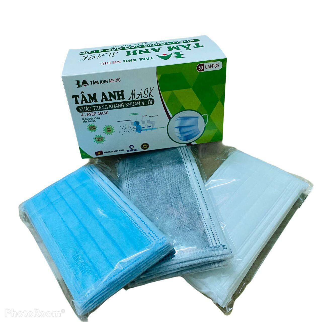 Khẩu trang y tế kháng khuẩn Tâm Anh 4 lớp